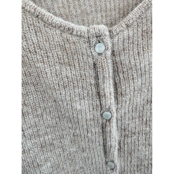 SEZANE La Maille Gaspard Cardigan Sweater Beige Button Front Mohair Alpaca L - Picture 4 of 8